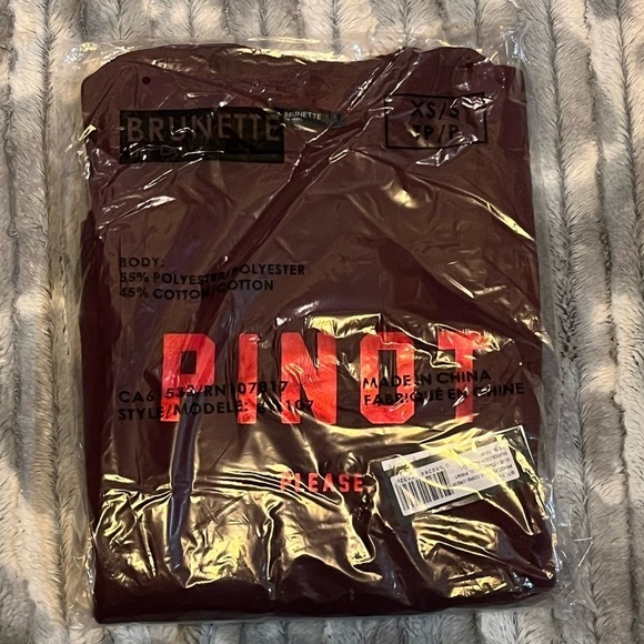 BRUNETTE The Label Pinot Please Core Crew Size Xsmall/Small - Picture 7 of 7